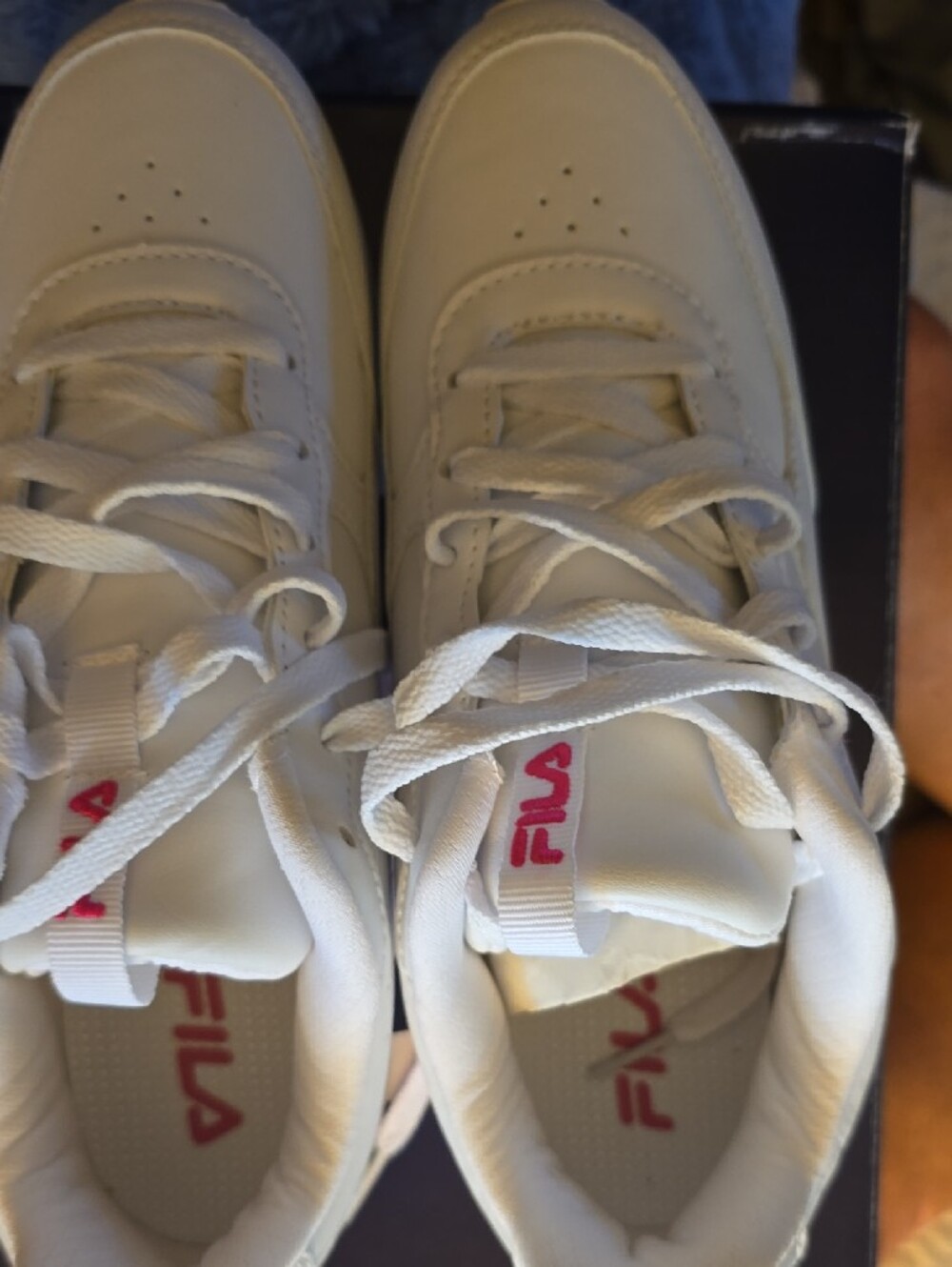 Fila Women's White Sneakers with Pink Accents - Picture 6 of 7